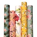 Aakar Pack of 5 Multicolor Floral Gift Wrapping Paper Sheets | 29 x 19 Inches | Matt Finish | 90 GSM Sheets | Ideal for Home Decor, Birthday, Wedding, Anniversary, Christmas &amp; Festive Occasions