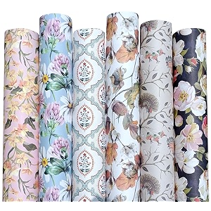 aakar pack of 6 gift wrapping paper sheet gift paper - new floralsmulticolor