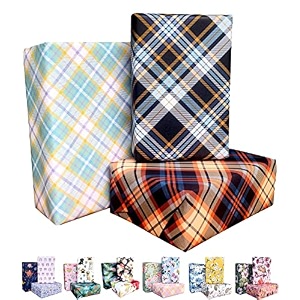 aakar pack of 6 gift wrapping paper sheet gift paper - checksmulticolor