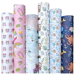 aakar pack of 6 multicolor floral gift wrapping paper sheets  29 x 19 inches  matt finish  90 gsm sheets  ideal for home decor birthday wedding anniversary christmas amp festive occasions new toddlers pack