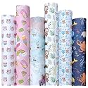 Aakar Pack of 6 Multicolor Floral Gift Wrapping Paper Sheets | 29 x 19 Inches | Matt Finish | 90 GSM Sheets | Ideal for Home Decor, Birthday, Wedding, Anniversary, Christmas &amp; Festive Occasions (New Toddlers Pack)