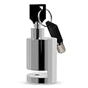 Stainless Steel Heavy Duty Painted Finish Disc Brake Anti Theft 7mm Pin Wheel Locking Security Lock for Bike and Motorcycle (Chrome)