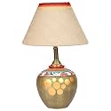 AAKRITI ART CREATIONS Table Lamp Earthen Handcrafted with Brown Shade (8.1x13)