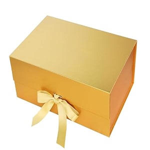 aakriti elegant folding rakhi gift boxes with ribbon x-small 1775 x 165 x 89 cm pack of 10pcs gold
