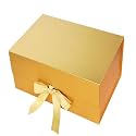 Aakriti Elegant Folding Rakhi Gift Boxes with Ribbon, X-Small (17.75 x 16.5 x 8.9 cm), Pack of 1pcs, Gold