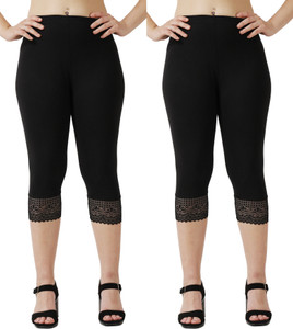 aakrushi capri leggings lace women black black capri