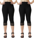 aakrushi Capri leggings Lace Women Black, Black Capri