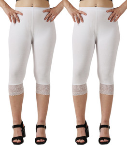 aakrushi capri leggings lace women white white capri
