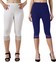 aakrushi Capri leggings Lace Women White, Dark Blue Capri
