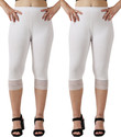 aakrushi Capri leggings Lace Women White, White Capri