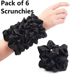 aaliya international satin silk scrunchies rubber band rubber band black