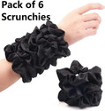 AALIYA INTERNATIONAL Satin Silk Scrunchies Rubber Band Rubber Band (Black)
