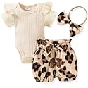 Aalizzwell Baby Girls Ribbed Bodysuit Bloomer Shorts Outfits Summer Clothes