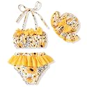 Aalizzwell Toddler Baby Girls 3 Piece Bikini Set Bathing Suit with Hat