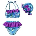Aalizzwell Toddler Baby Girls 3 Piece Bikini Set Bathing Suit with Hat