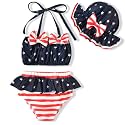 Aalizzwell Toddler Baby Girls 3 Piece Bikini Set Bathing Suit with Hat