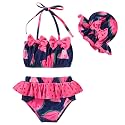 Aalizzwell Toddler Baby Girls 3 Piece Bikini Set Bathing Suit with Hat