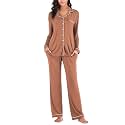 Aamikast Women's Pajama Sets Long Sleeve Button Down Sleepwear Nightwear Soft Pjs Lounge Sets