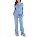Aamikast Women's Pajama Sets Long Sleeve Button Down Sleepwear Nightwear Soft Pjs Lounge Sets