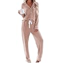 Aamikast Women's Pajama Sets Long Sleeve Button Down Sleepwear Nightwear Soft Pjs Lounge Sets