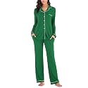 Aamikast Women's Pajama Sets Long Sleeve Button Down Sleepwear Nightwear Soft Pjs Lounge Sets