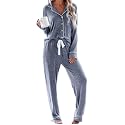Aamikast Women's Pajama Sets Long Sleeve Button Down Sleepwear Nightwear Soft Pjs Lounge Sets