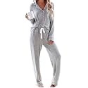 Aamikast Women's Pajama Sets Long Sleeve Button Down Sleepwear Nightwear Soft Pjs Lounge Sets