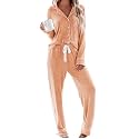 Aamikast Women's Pajama Sets Long Sleeve Button Down Sleepwear Nightwear Soft Pjs Lounge Sets