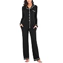 Aamikast Women's Pajama Sets Long Sleeve Button Down Sleepwear Nightwear Soft Pjs Lounge Sets
