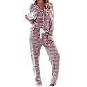 Aamikast Women's Pajama Sets Long Sleeve Button Down Sleepwear Nightwear Soft Pjs Lounge Sets