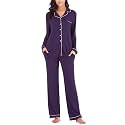 Aamikast Women's Pajama Sets Long Sleeve Button Down Sleepwear Nightwear Soft Pjs Lounge Sets