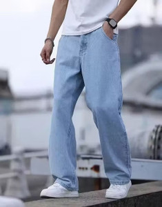 Aamishfashion Straight Fit Men Light Blue Jeans