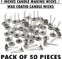 AAMU MOON 1 Inch Low Smoke DIY Candle Making Wicks, Wax Coated Candle Wicks Threads Cotton Wick