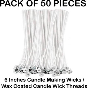 aamu moon 6 inches candle making wick wax coated candle wick thread cotton wick