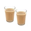 AAMU Moon - Set of 2 Cutting Tea Glass for Home & Kitchen, Milk, Coffee, Espresso & Tea Serving Glasses for Restaurant, Bars, Cafes, Dhabas, Gifts & Special Parties