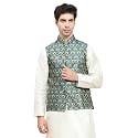 Aany's Culture Mens Stylish Polyster Floral Digital Printed Nehru Jacket | Two Pockets | Mandarin Collar | Lightweight | Comfortable Mens Nehru Jacket
