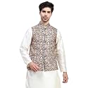 Aany's Culture Mens Stylish Polyster Floral Digital Printed Nehru Jacket | Two Pockets | Mandarin Collar | Lightweight | Comfortable Mens Nehru Jacket