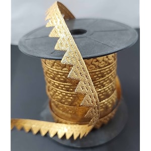 aanya cutwork triangle gota samosa lace border for dresses saree lehenga dupatta bag craft and decorations 18 mtr antic gold