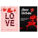 AanyaCentric Printed Birthday Greeting Cards Combo of 2 for Husband Wife Boyfriend Girlfriend Lover