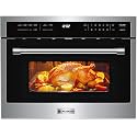 AAOBOSI 24 Inch Built in Microwave Convection Oven,1.6 Cu.Ft Wall Microwave Ovens Air Fryer Combos(upgraded), 1000Watt Power Sensor&amp;Auto Cook, 12 Cooking Modes, Drop Down Door,Stainless Steel