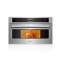 AAOBOSI 24 Inch Built in Microwave Oven,1.6 Cu.Ft Wall Microwave Convection Ovens Air Fryer Combos, 1000Watt Power Sensor&Auto Cook, 10 Cooking Modes, Drop Down Door,Stainless Steel