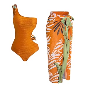 aaram stylish premium women39s one piece swimsuit with cover ups wrap skirt sarong retro floral print monokini tummy control swimwear printed swimming costume for women beach wear