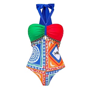 aaram stylish premium women39s one piece swimsuit with cover ups wrap skirt sarong retro floral print monokini tummy control swimwear printed swimming costume for women beach wear