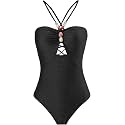 AARAM Stylish Premium Women's One Piece Swimsuit with Cover Ups Wrap Skirt Sarong Retro Floral Print Monokini Tummy Control Swimwear, Printed Swimming Costume for Women Beach Wear