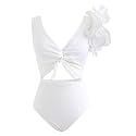 AARAM Stylish Premium Women's One Piece Swimsuit with Cover Ups Wrap Skirt Sarong Floral Print Monokini Tummy Control Swimwear, Printed Costume Women Beach Wear