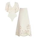AARAM Stylish Premium Women's One Piece Swimsuit with Cover Ups Wrap Skirt Sarong Floral Print Monokini Tummy Control Swimwear, Printed Costume Women Beach Wear