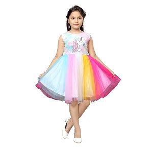 aarika girl39s nylon fit and flare knee-length dress