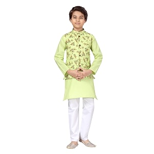 aarika boys light green amp white color sherwani with pyjama amp waistcoat