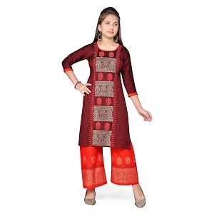Aarika Girls Cotton A-line Knee Length Kurta