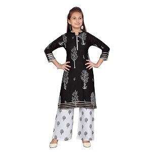 aarika girl39s cotton printed kurti palazzo set